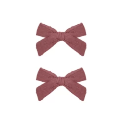 BOW WITH CLIP, SET OF 2 IN RASPBERRY
