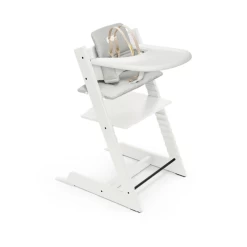 Stokke TRIPP TRAPP COMPLETE HIGH CHAIR WHITE WITH NORDIC GREY CUSHION AND TRAY