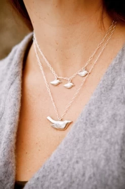 BABY BIRD NECKLACE 17” STERLING SILVER NECKLACE