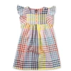 BUTTONED EMPIRE WOVEN DRESS IN PALOMA PLAID