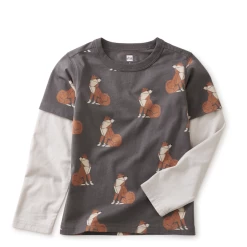 LAYERED SLEEVE PRINTED TEE