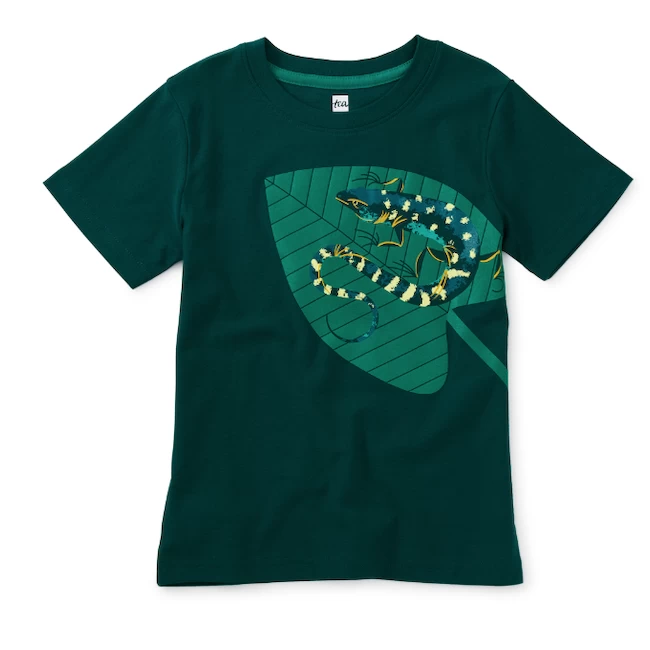 LIZARD ON A LEAF GRAPHIC TEE 1 LIZARD ON A LEAF GRAPHIC TEE