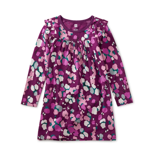 LONG SLEEVE MIGHTY MINI DRESS IN SNOWY BRANCHES 1 LONG SLEEVE MIGHTY MINI DRESS IN SNOWY BRANCHES