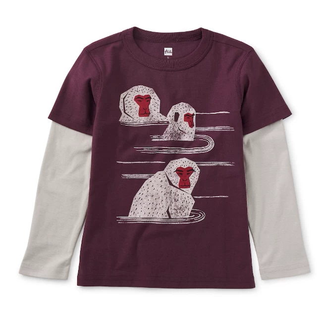 SNOW MONKEY LAYERED GRAPHIC TEE 1 SNOW MONKEY LAYERED GRAPHIC TEE