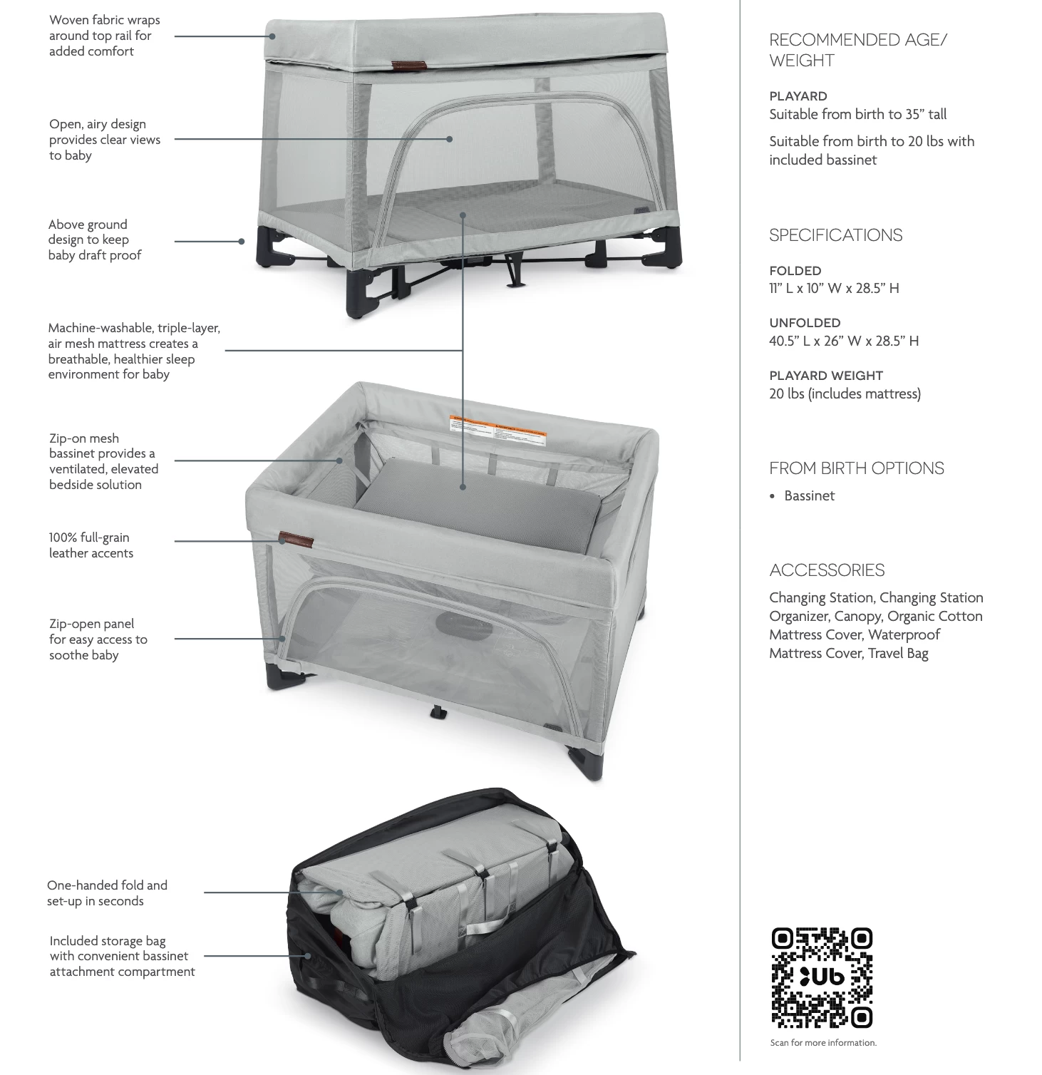 Uppababy REMI TRAVEL CRIB & PLAYARD IN STELLA 5 Uppababy REMI TRAVEL CRIB & PLAYARD IN STELLA - Afbeelding 5