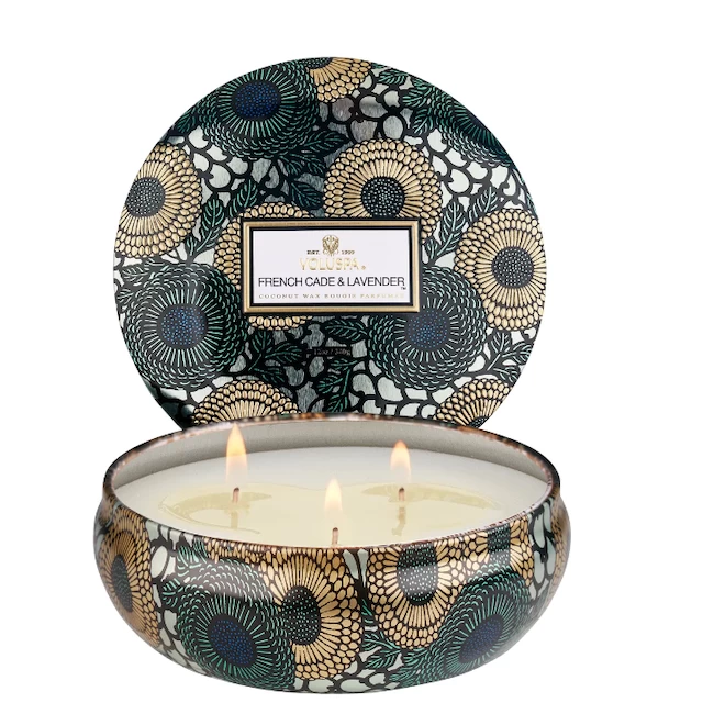 Voluspa FRENCH CADE AND LAVENDER 3 WICK CANDLE TIN 1 Voluspa FRENCH CADE AND LAVENDER 3 WICK CANDLE TIN